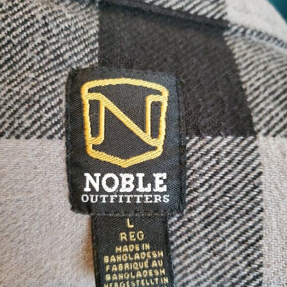 Custom VALHÖLL BREWING Viking Beer Pub Flannel Shacket  Gray/Black Plaid - Large - Picture 8 of 9